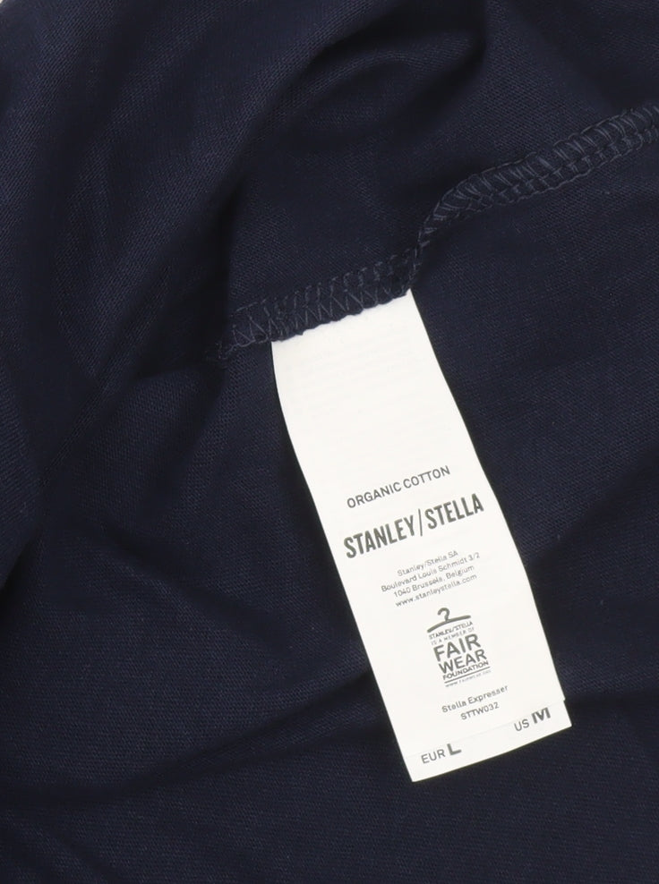 Womens UK Size 14 Stanley/Stella Blue Basic T-Shirt