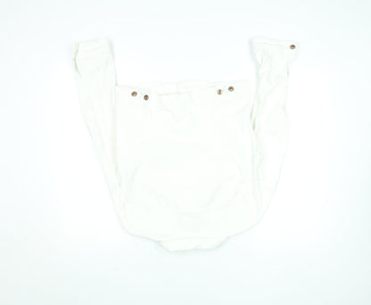 Denim Co. Women's White Size 14 Cropped Cotton Button Jacket