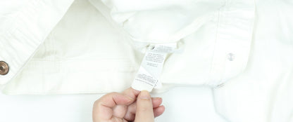 Denim Co. Women's White Size 14 Cropped Cotton Button Jacket