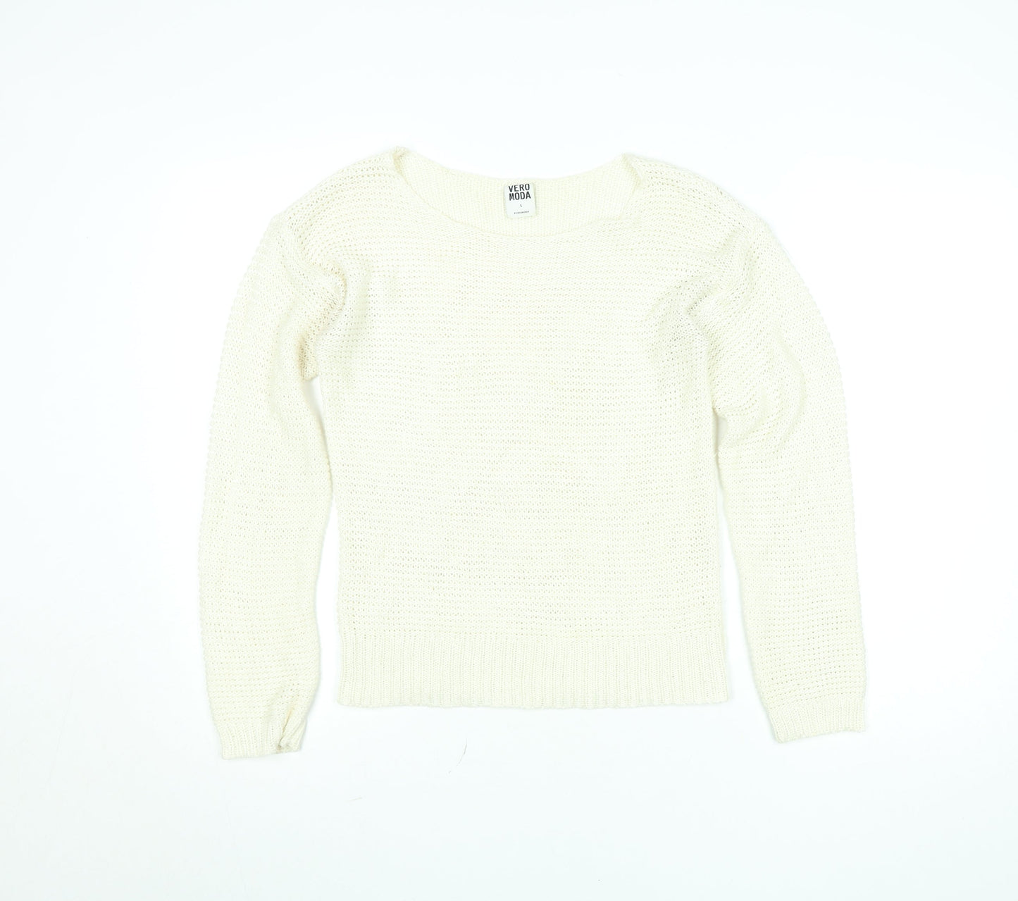 Womens UK Size S VERO MODA Ivory Pullover Jumper