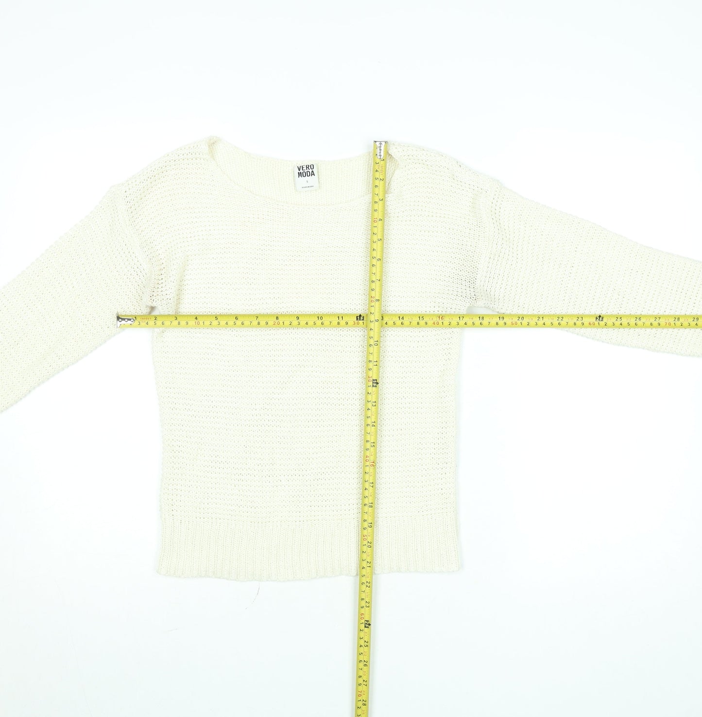 Womens UK Size S VERO MODA Ivory Pullover Jumper