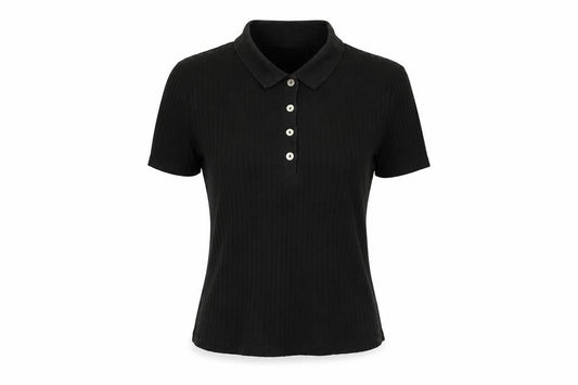 Womens UK Size S Zara Black Basic Polo