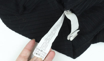 Womens UK Size S Zara Black Basic Polo