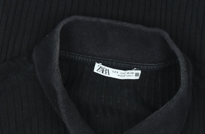 Womens UK Size S Zara Black Basic Polo