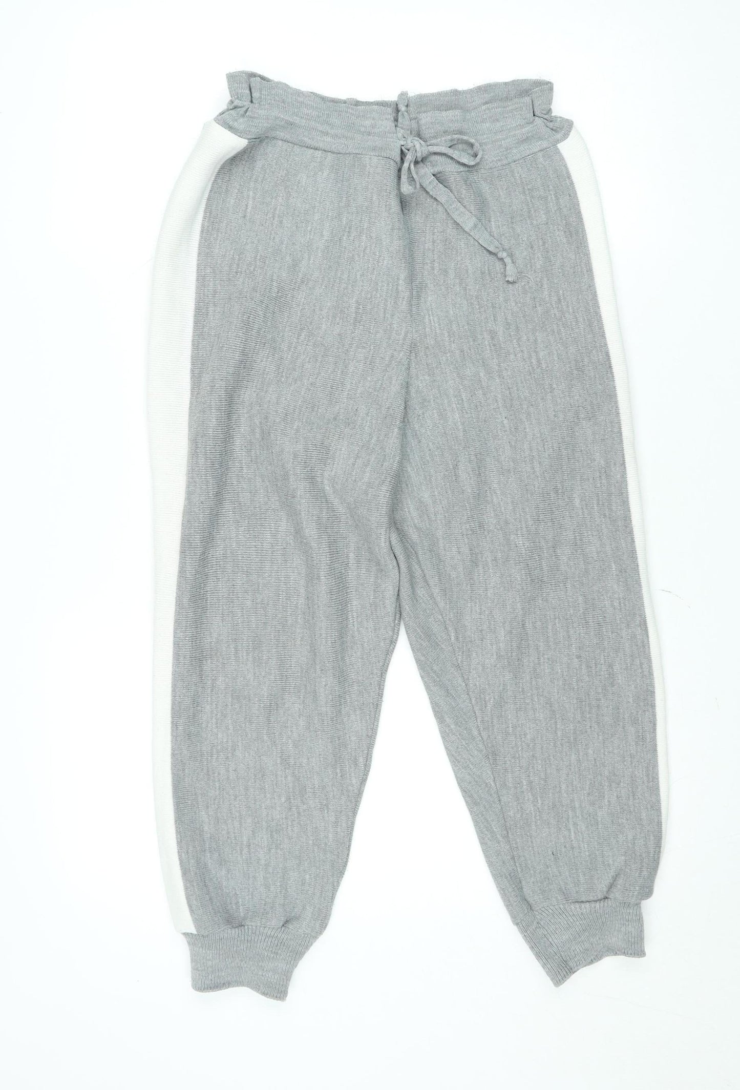 Boohoo Women’s Grey Knit Jogger Trousers Size 8