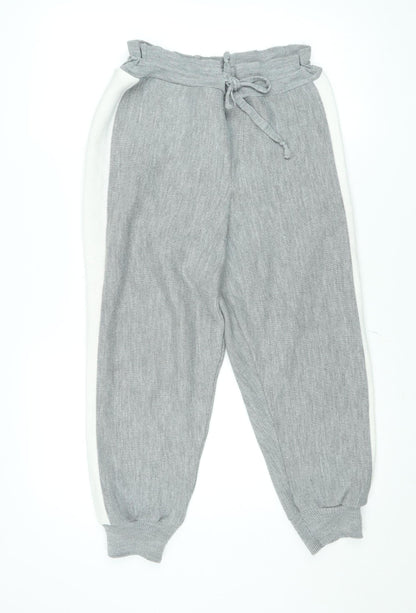 Boohoo Women’s Grey Knit Jogger Trousers Size 8