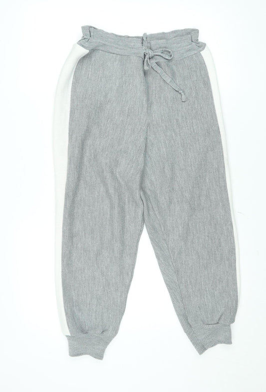 Boohoo Women’s Grey Knit Jogger Trousers Size 8