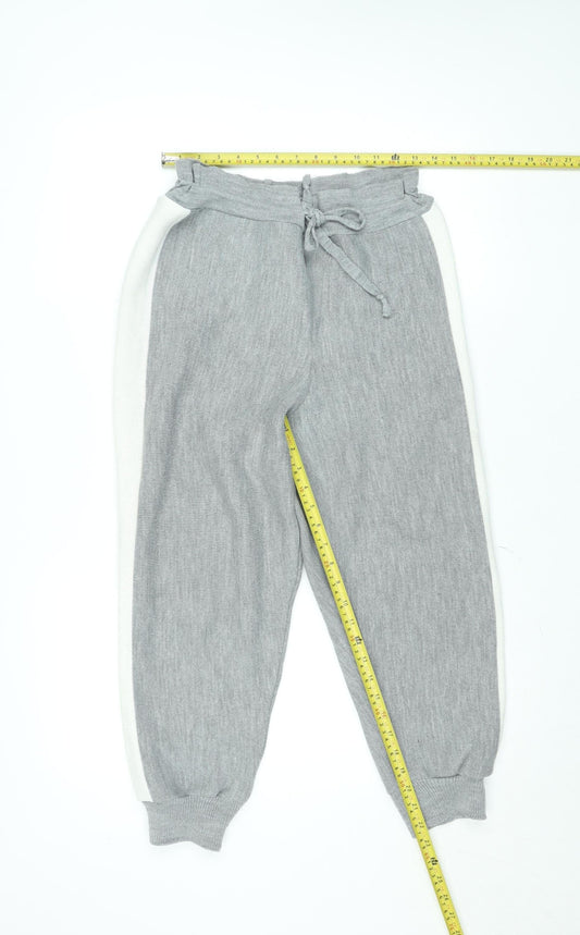 Boohoo Women’s Grey Knit Jogger Trousers Size 8