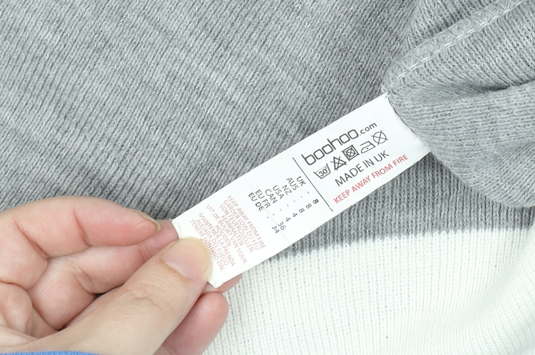 Boohoo Women’s Grey Knit Jogger Trousers Size 8