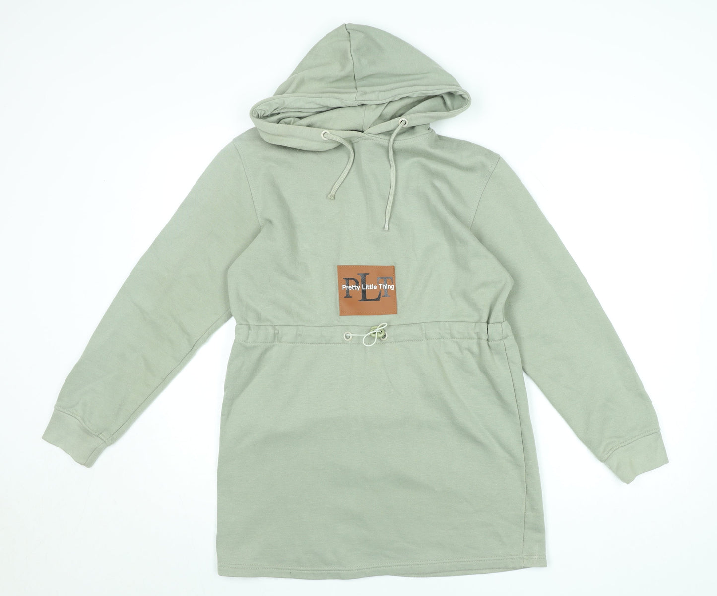 Womens UK Size 6 PRETTYLITTLETHING Green Tunic Hoodie