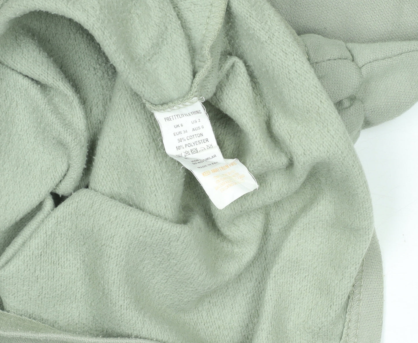 Womens UK Size 6 PRETTYLITTLETHING Green Tunic Hoodie