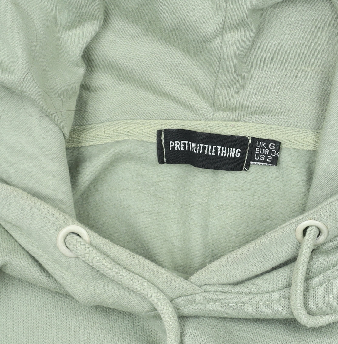 Womens UK Size 6 PRETTYLITTLETHING Green Tunic Hoodie