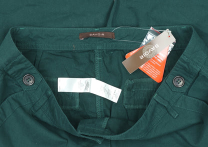 Savoir Womens Green Chino Trousers Size 12 Regular Fit Cotton Blend
