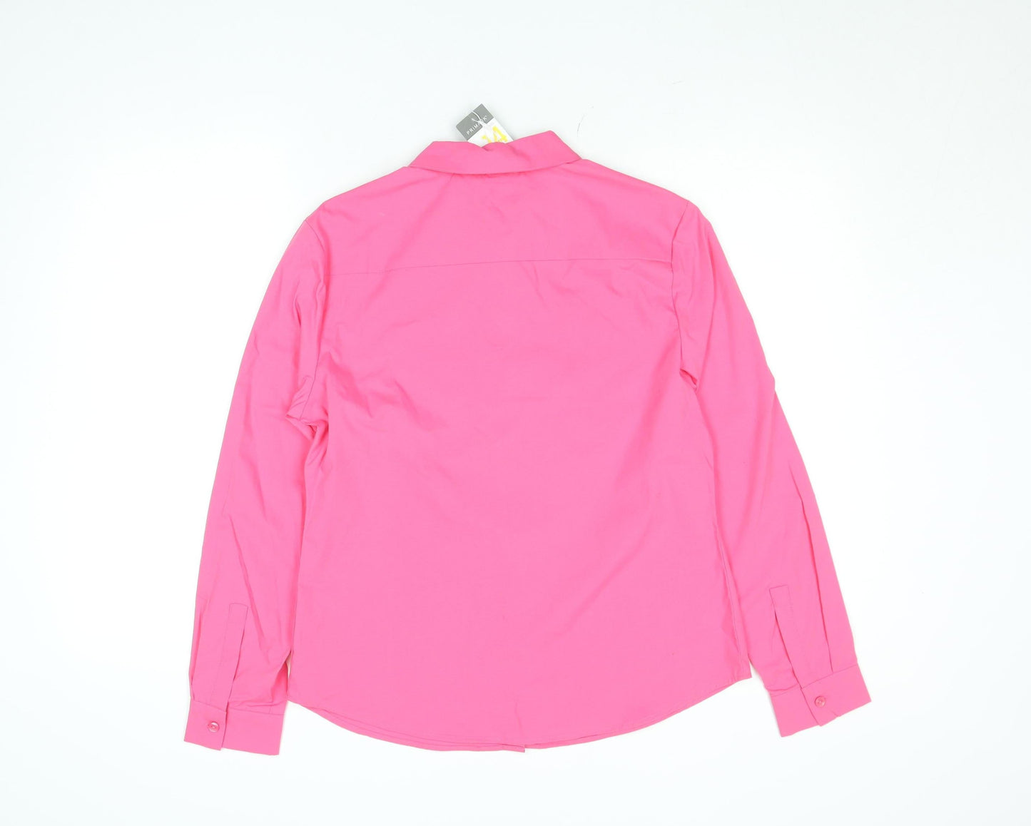 Primark Womens Pink Long Sleeve Button-Up Shirt Size 14