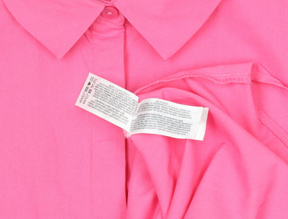 Primark Womens Pink Long Sleeve Button-Up Shirt Size 14
