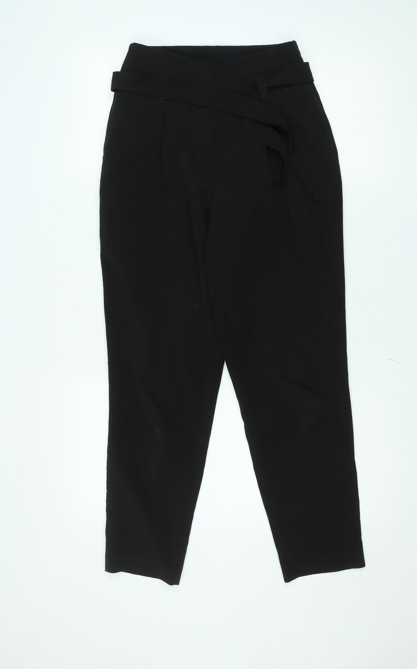 New Look Women’s Black Size 6 High Rise Paperbag Tapered Trousers