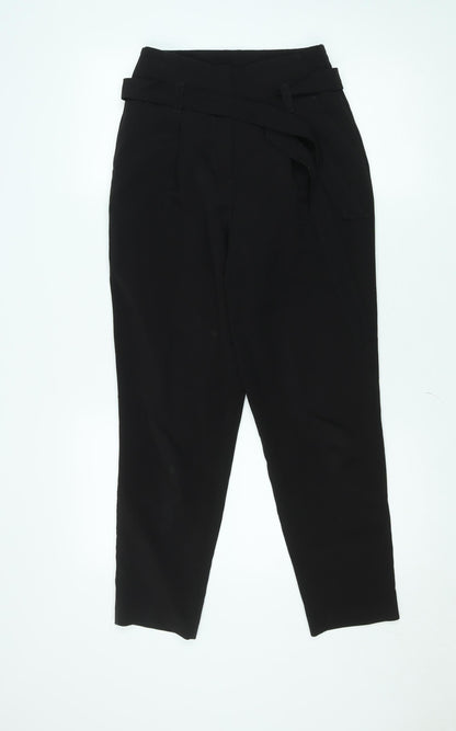 New Look Women’s Black Size 6 High Rise Paperbag Tapered Trousers