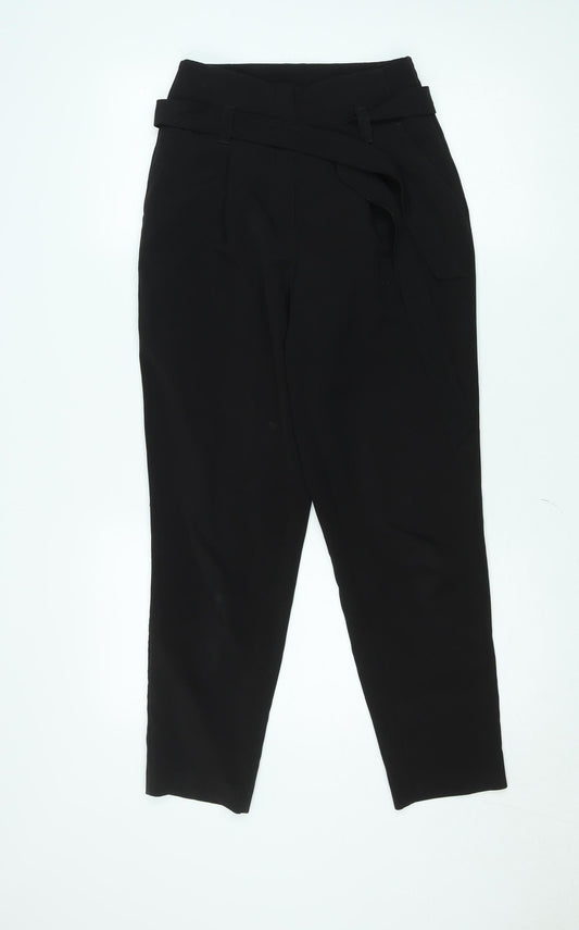 New Look Women’s Black Size 6 High Rise Paperbag Tapered Trousers