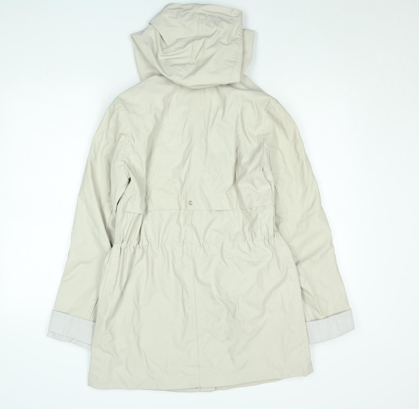 New Look Women’s Beige Mid-Length Hooded Parka Coat Size 10