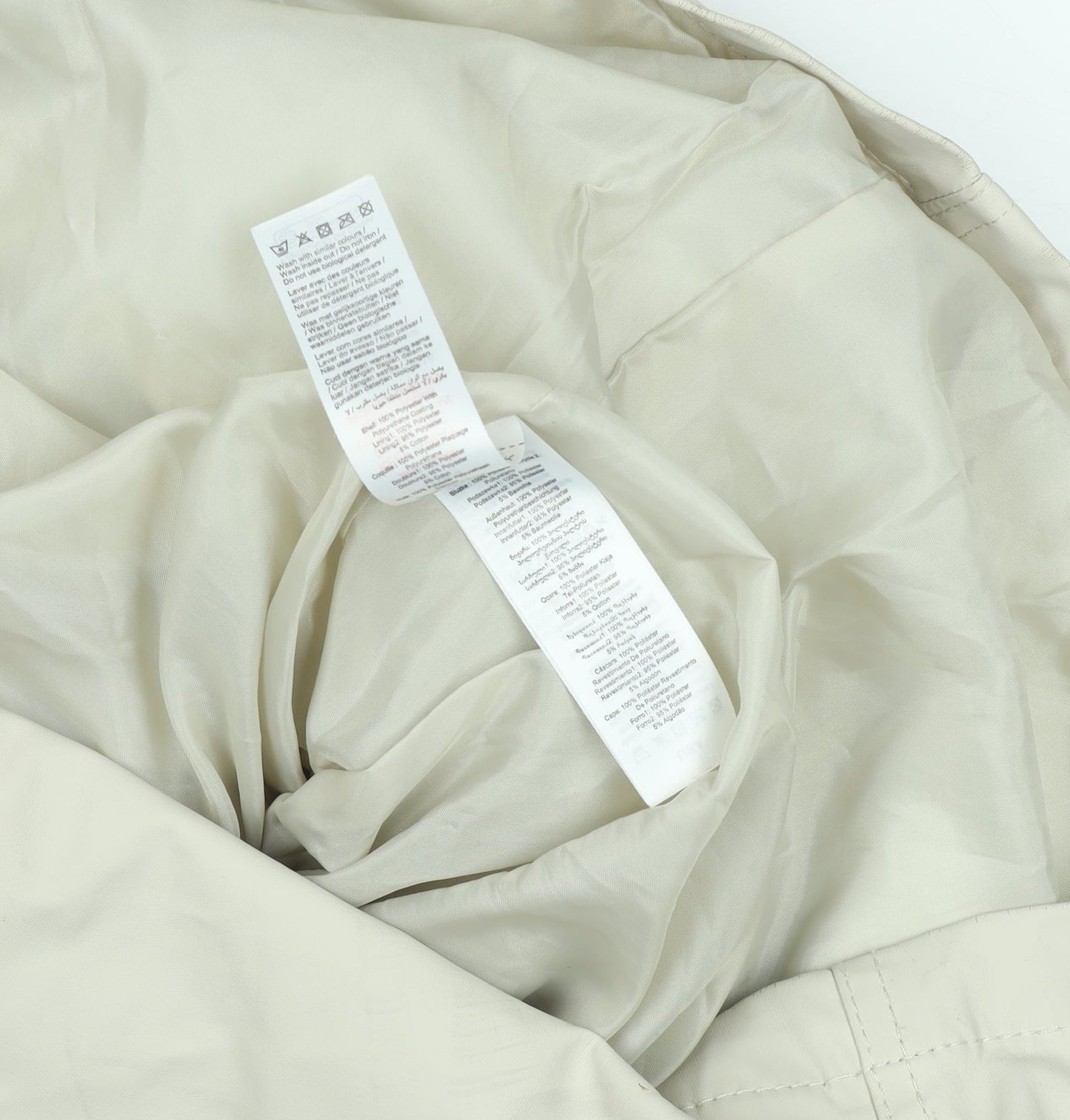 New Look Women’s Beige Mid-Length Hooded Parka Coat Size 10