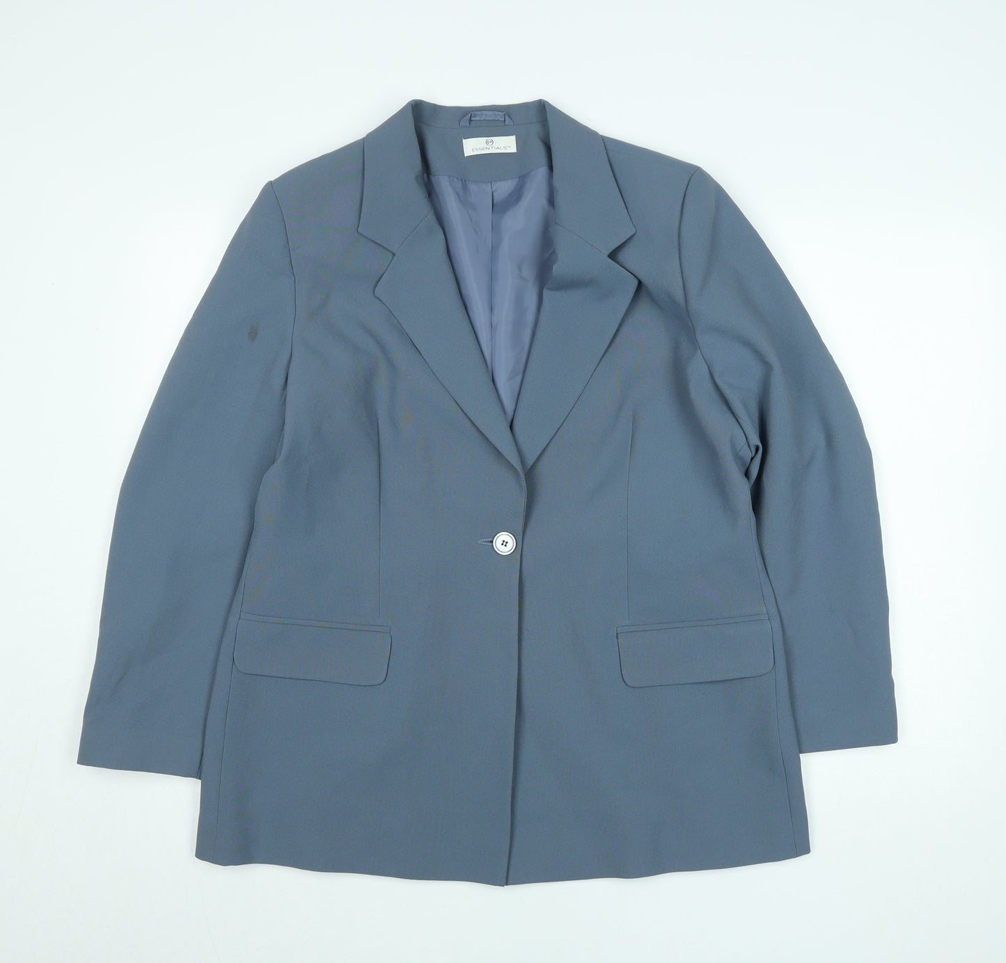 Womens UK Size M Essentials Regular Blue Suit Jacket