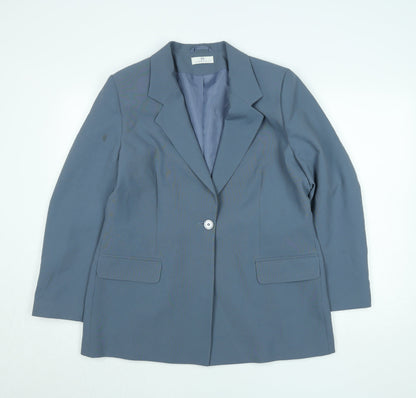 Womens UK Size M Essentials Regular Blue Suit Jacket