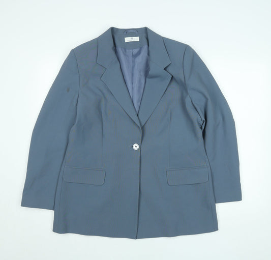Womens UK Size M Essentials Regular Blue Suit Jacket
