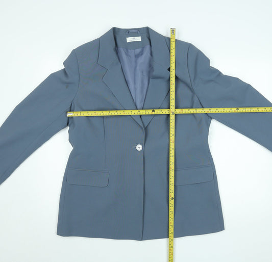 Womens UK Size M Essentials Regular Blue Suit Jacket