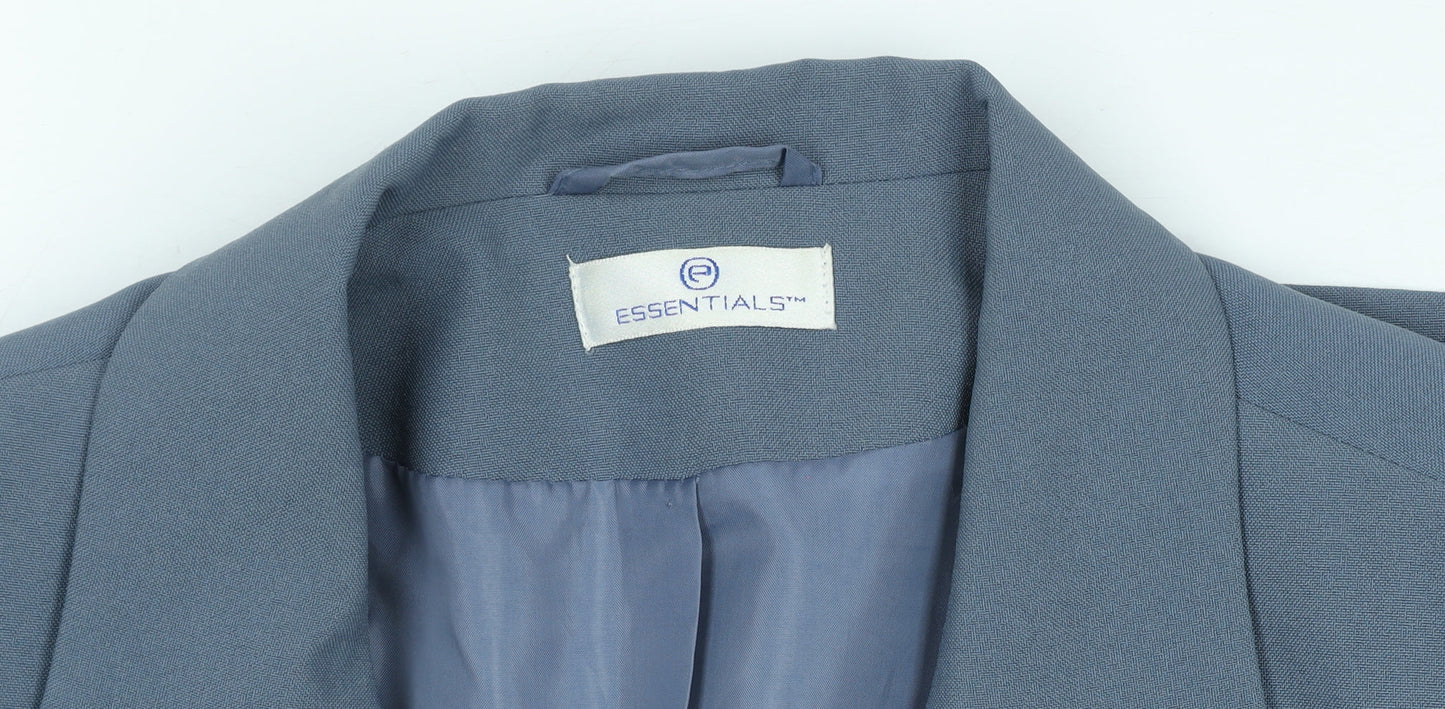 Womens UK Size M Essentials Regular Blue Suit Jacket