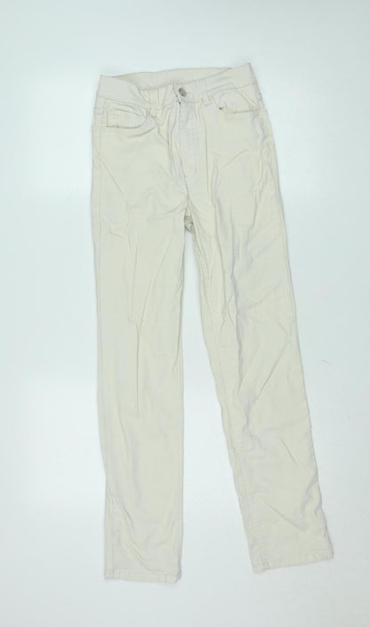 Massimo Dutti Women's Beige Chino Trousers Size 10 Slim Fit Cotton Blend