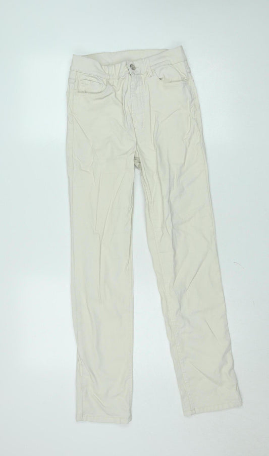 Massimo Dutti Women's Beige Chino Trousers Size 10 Slim Fit Cotton Blend