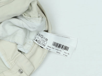 Massimo Dutti Women's Beige Chino Trousers Size 10 Slim Fit Cotton Blend