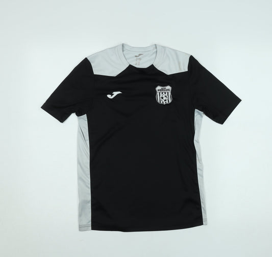 Joma Boys Black Football Jersey T-Shirt 2XS Lightweight Athletic Top