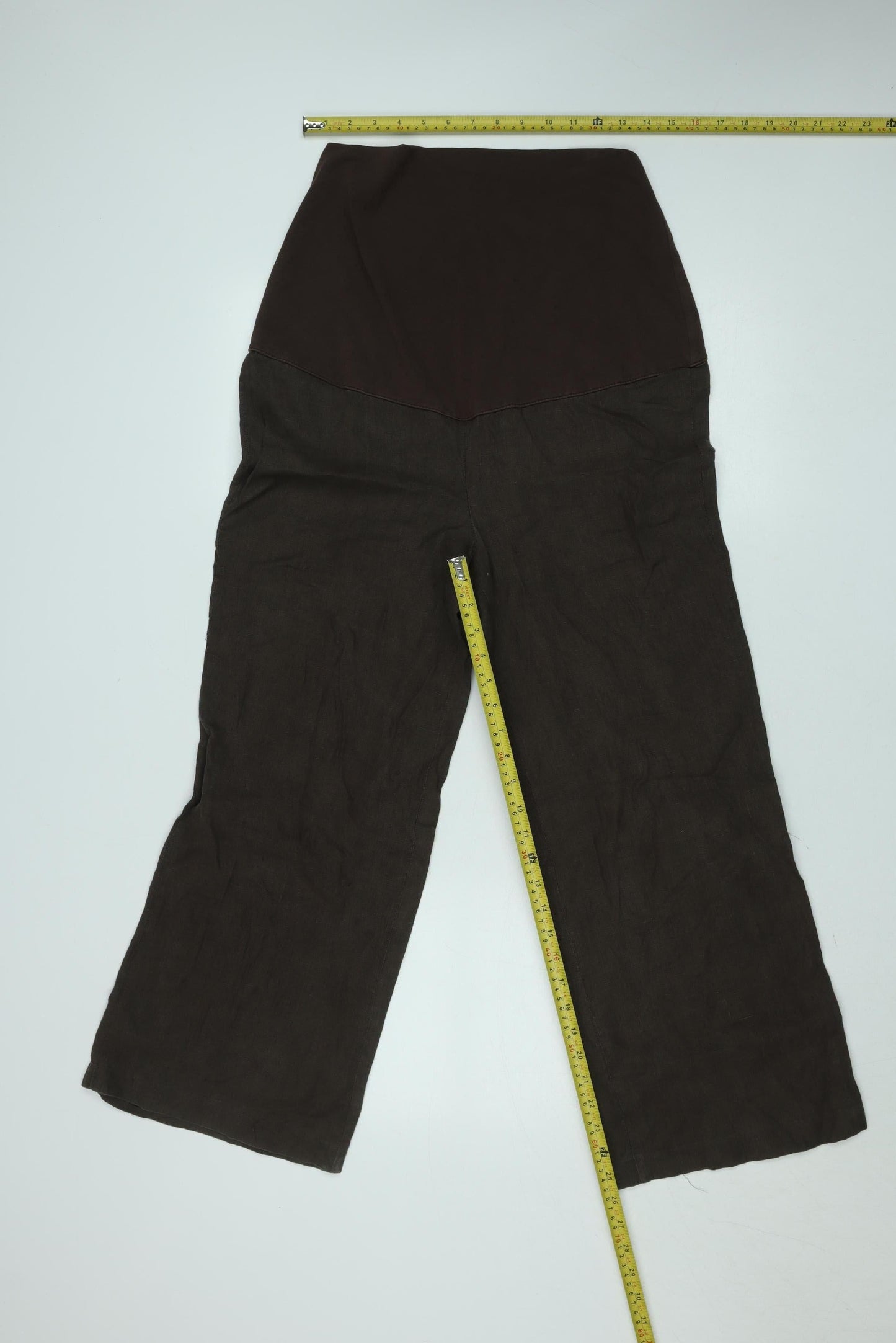 Next Maternity Brown Linen Wide-Leg Trousers Women’s UK 8 Short