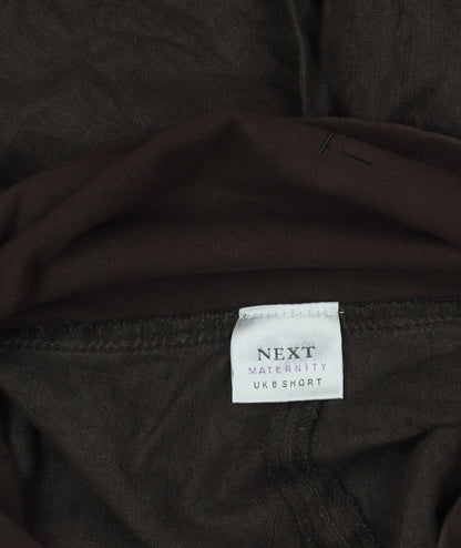 Next Maternity Brown Linen Wide-Leg Trousers Women’s UK 8 Short