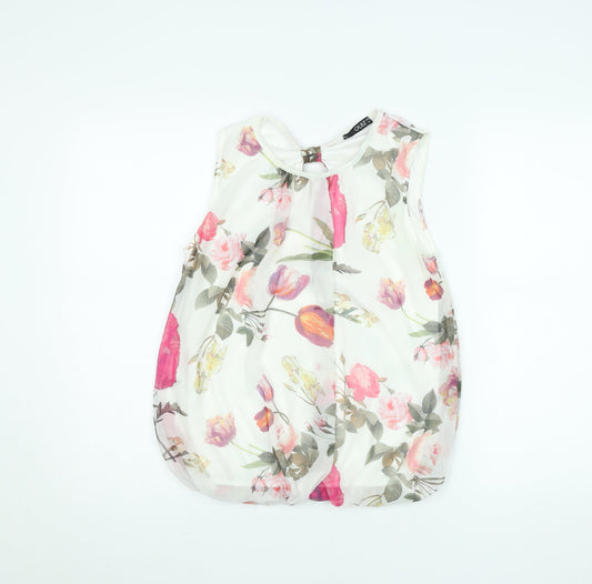 Quiz Women's Multicoloured Floral Chiffon Sleeveless Blouse Size 10