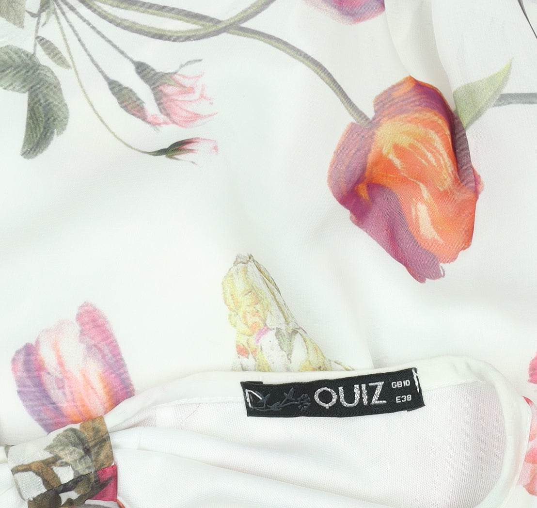 Womens UK Size 10 Quiz Multicoloured Basic Blouse