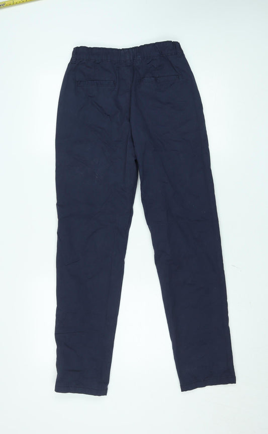 Dunnes Stores Women’s Navy Blue Chino Trousers Size 27in Cotton Blend