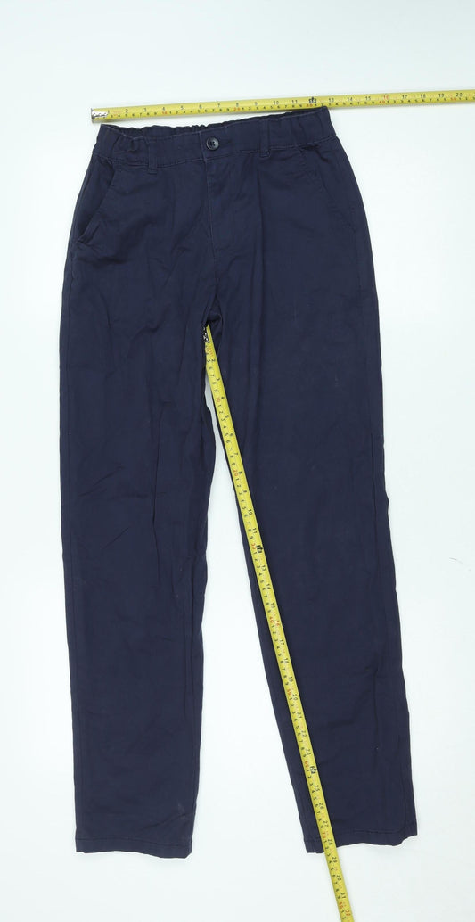 Dunnes Stores Women’s Navy Blue Chino Trousers Size 27in Cotton Blend
