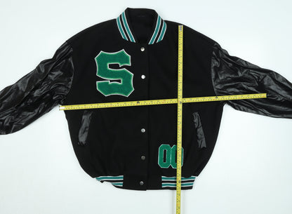 Womens UK Size 10 SheIn Black Varsity Jacket