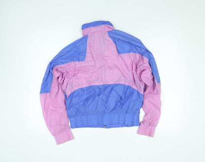 Nike Womens Blue Pink 90s Windbreaker Jacket Size M Retro Cropped
