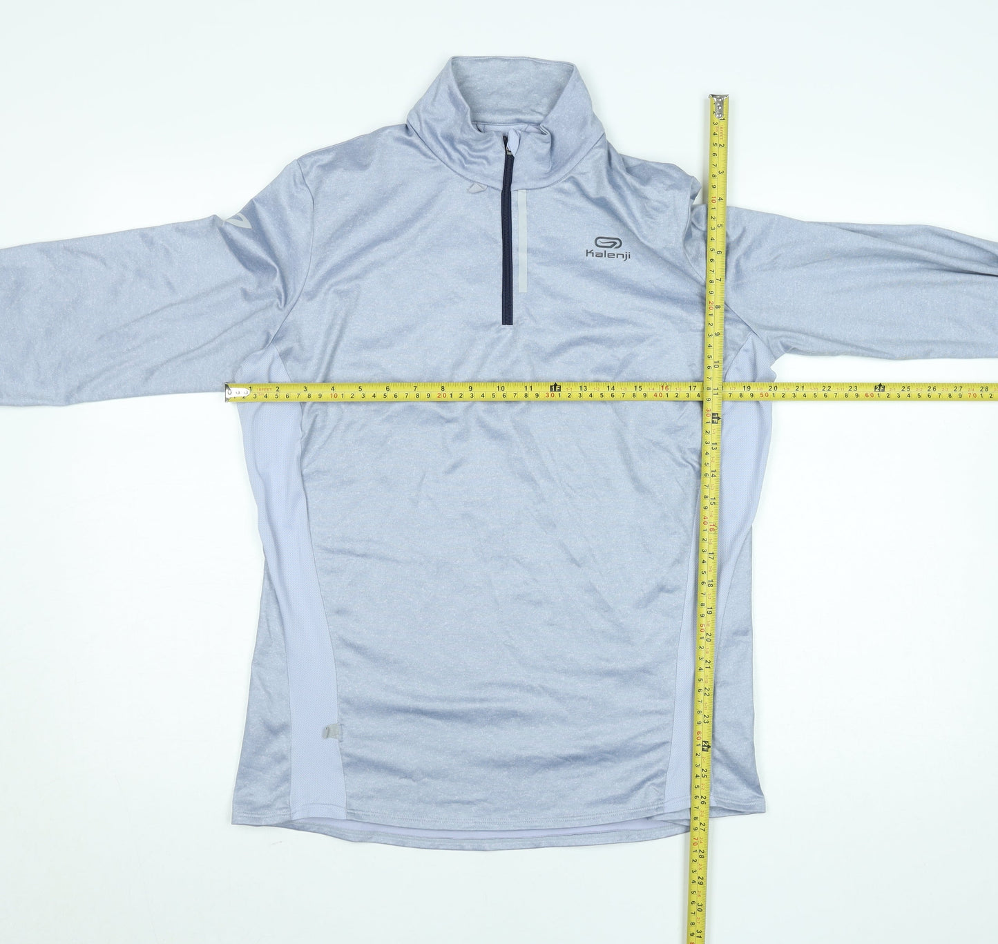 Decathlon Kalenji Men's Grey Long Sleeve 1/4 Zip Running Top M