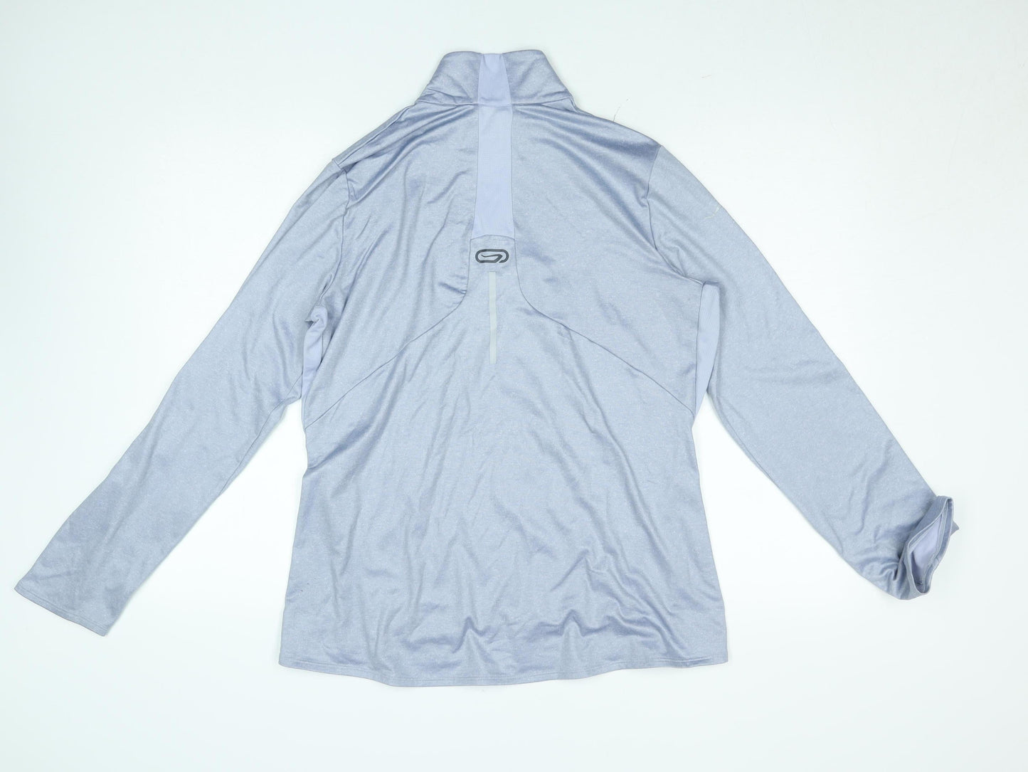 Decathlon Kalenji Men's Grey Long Sleeve 1/4 Zip Running Top M