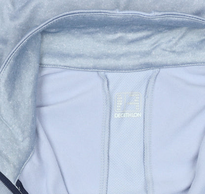 Decathlon Kalenji Men's Grey Long Sleeve 1/4 Zip Running Top M