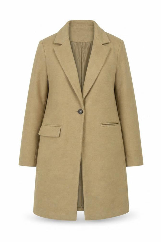 Womens UK Size 10 New Look Beige Overcoat