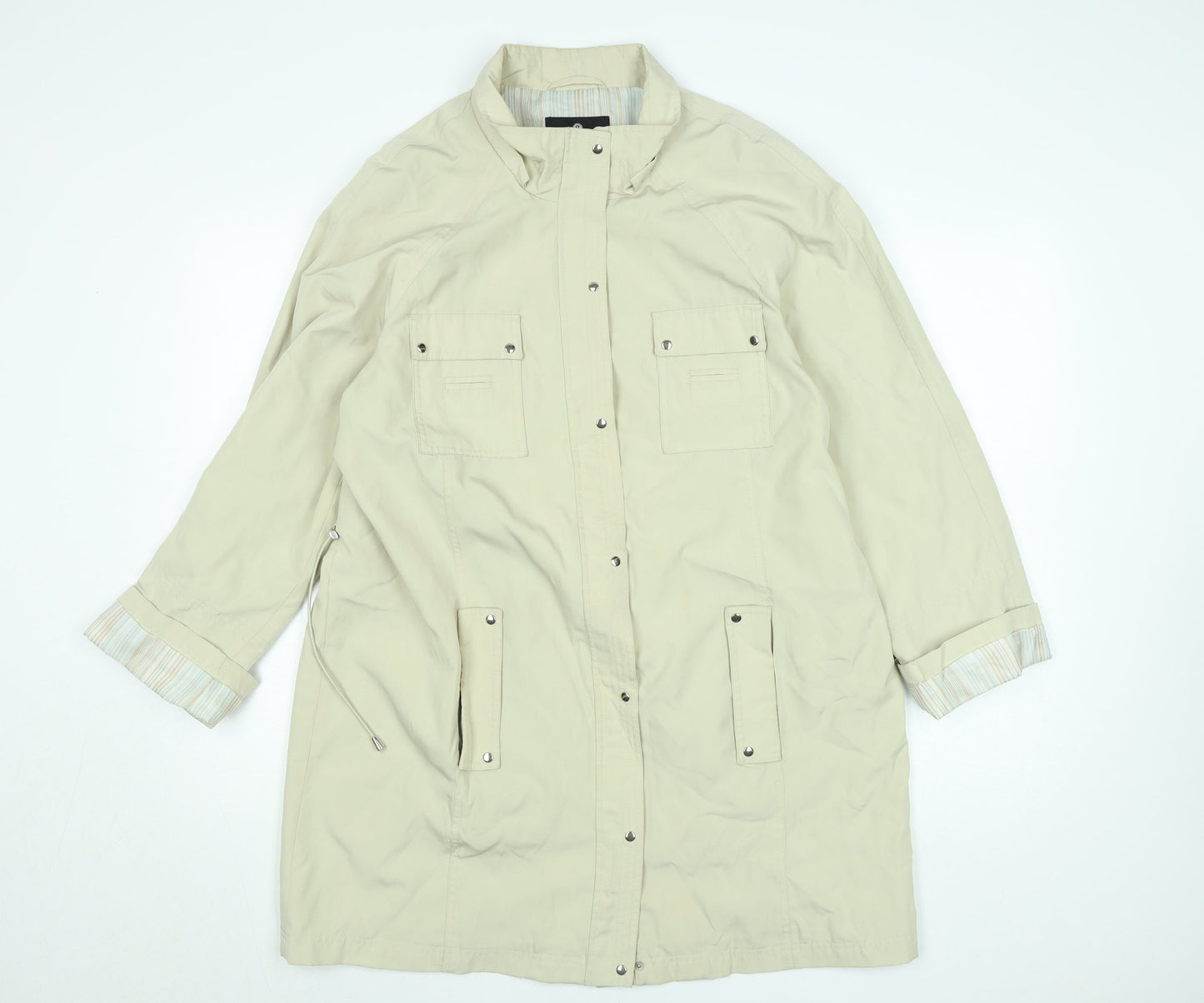 Womens UK Size 14 drizzle Beige Rain Coat