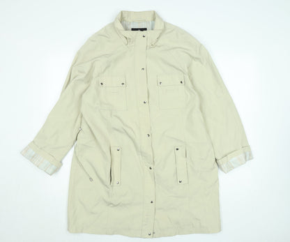 Womens UK Size 14 drizzle Beige Rain Coat