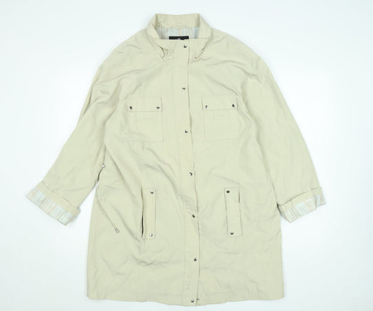 Womens UK Size 14 drizzle Beige Rain Coat
