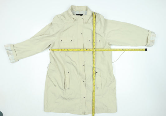 Womens UK Size 14 drizzle Beige Rain Coat