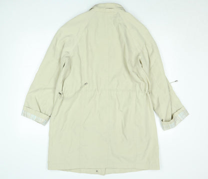 Womens UK Size 14 drizzle Beige Rain Coat